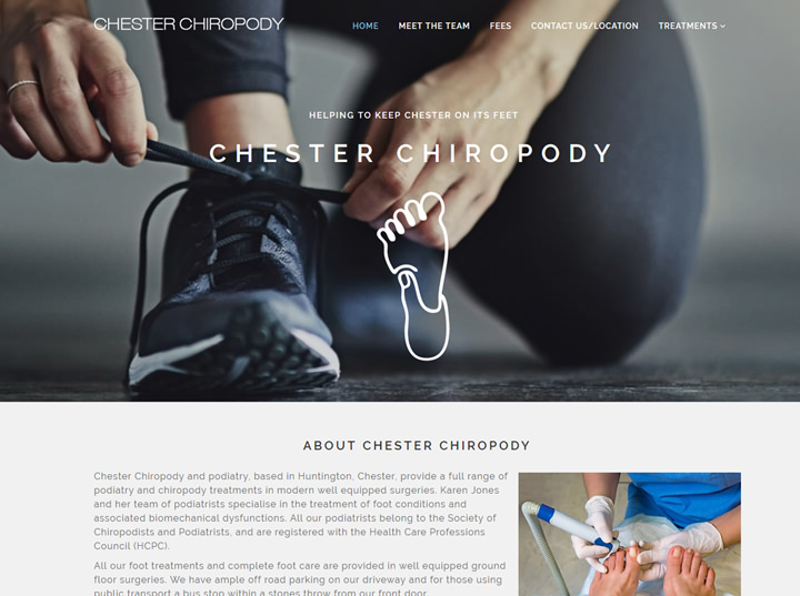 Portfolio item - Chester Chiropody website